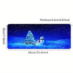 Christmas Snowflake Tree Snowman Large Gaming Mousepad
