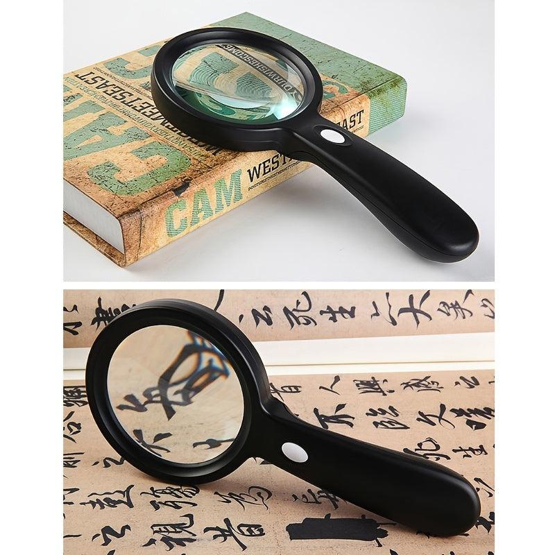 10X Hand Held Large Reading Magnifying Glass with 12 LED Light