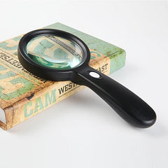 10X Hand Held Large Reading Magnifying Glass with 12 LED Light