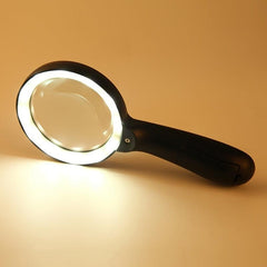10X Hand Held Large Reading Magnifying Glass with 12 LED Light