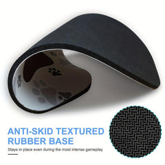 Round Mouse Pad Animal Footprints Pattern Washable Fabrics Non Slip Rubber Base
