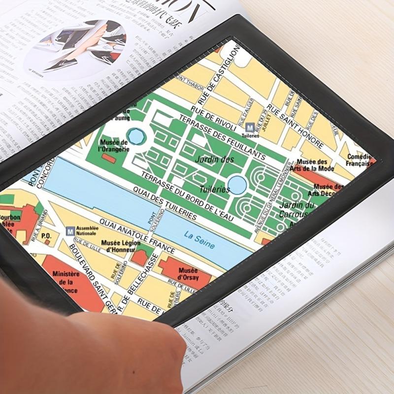 3X Handheld Flat Bookmark Magnifier Ultra Thin Lens for Reading