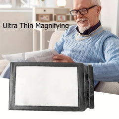 3X Handheld Flat Bookmark Magnifier Ultra Thin Lens for Reading