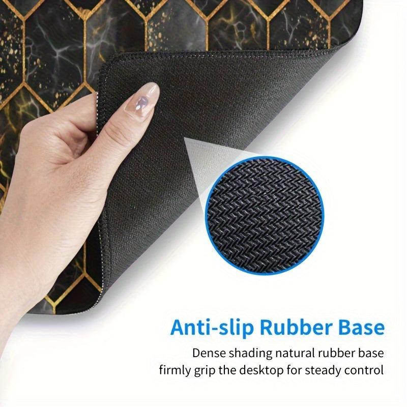 Golden Bee Leaf Hexagon Large Mouse Pad Non Slip Keyboard Pads 80 X 30 Cm