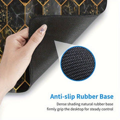 Golden Bee Leaf Hexagon Large Mouse Pad Non Slip Keyboard Pads 80 X 30 Cm