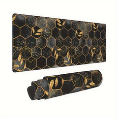 Golden Bee Leaf Hexagon Large Mouse Pad Non Slip Keyboard Pads 80 X 30 Cm