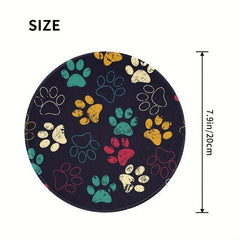 Funny Dog Paw Print Round Mouse Pad