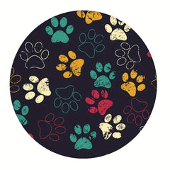 Funny Dog Paw Print Round Mouse Pad