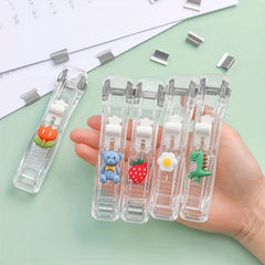 50 Pcs Reusable Portable Paper Clam Clip Dispenser Refill Clips