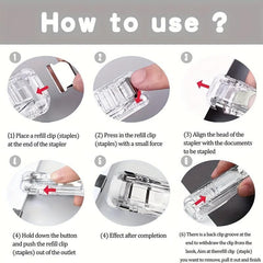 50 Pcs Reusable Portable Paper Clam Clip Dispenser Refill Clips
