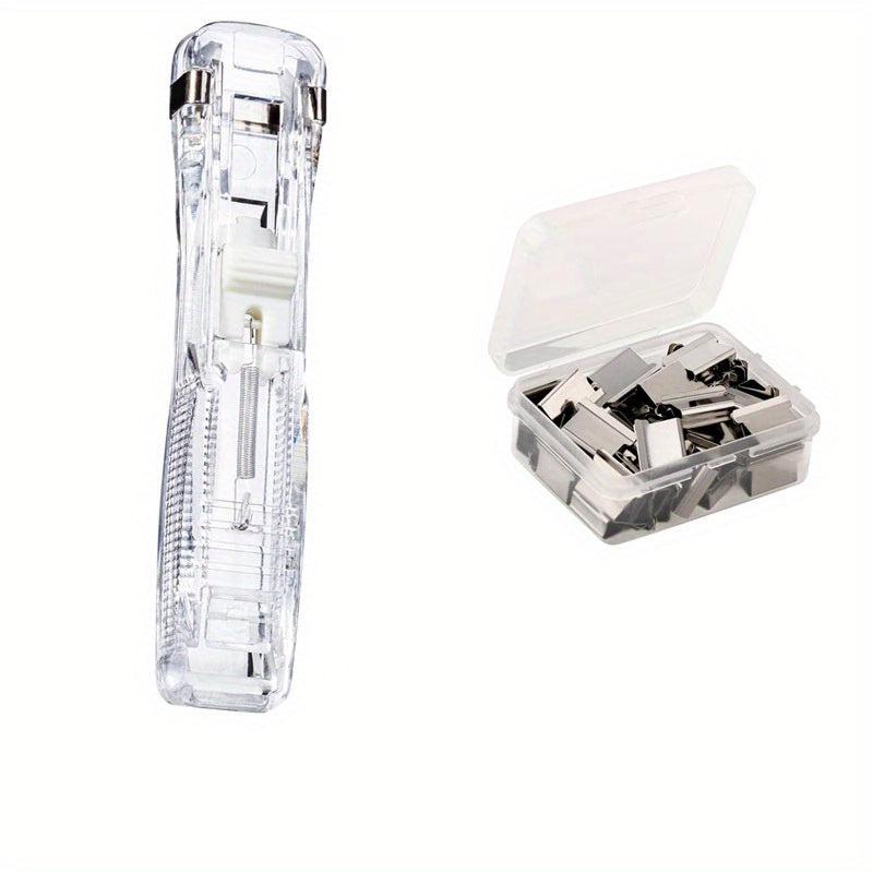 50 Pcs Reusable Portable Paper Clam Clip Dispenser Refill Clips