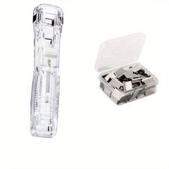 50 Pcs Reusable Portable Paper Clam Clip Dispenser Refill Clips