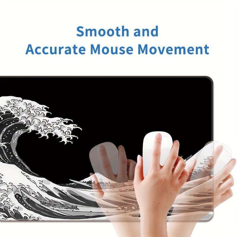 Sea Wave Large Gaming Mouse Pad Extended Desk Mat Non-slip Washable Rubber