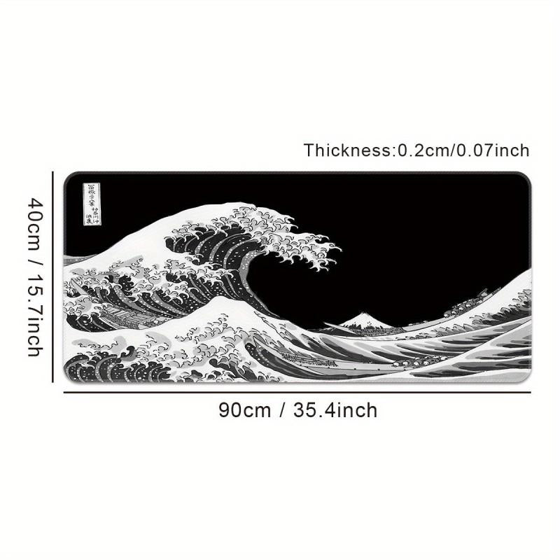 Sea Wave Large Gaming Mouse Pad Extended Desk Mat Non-slip Washable Rubber