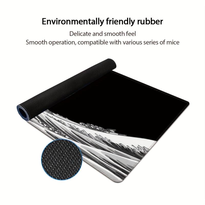 Sea Wave Large Gaming Mouse Pad Extended Desk Mat Non-slip Washable Rubber