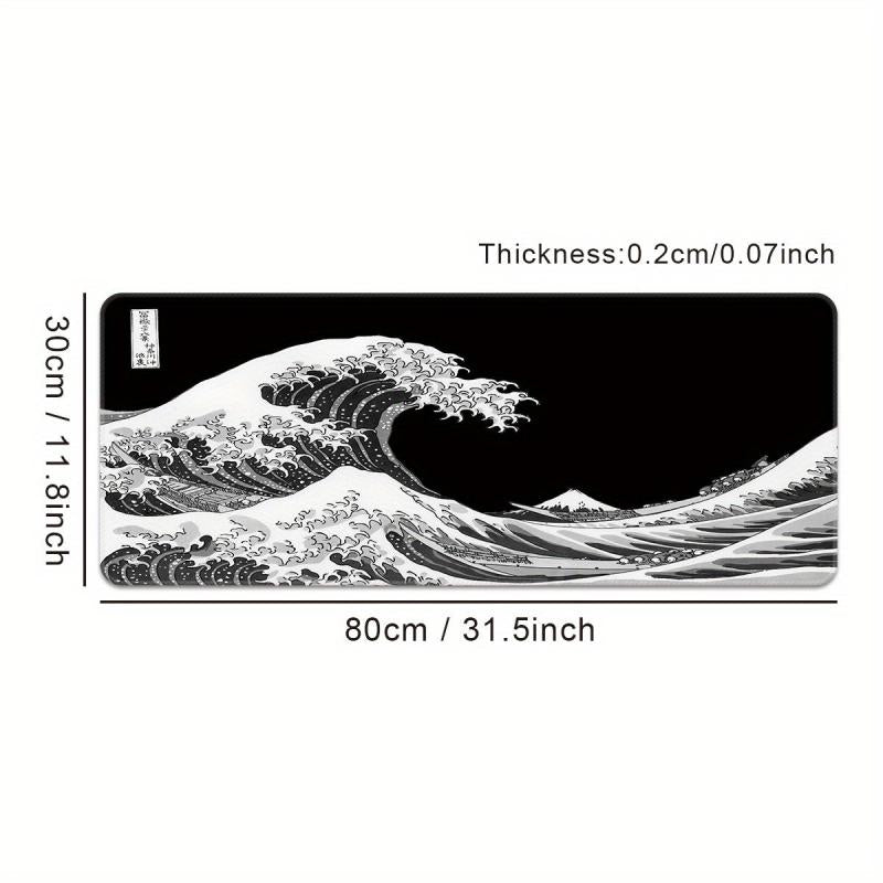 Sea Wave Large Gaming Mouse Pad Extended Desk Mat Non-slip Washable Rubber