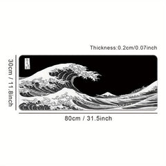Sea Wave Large Gaming Mouse Pad Extended Desk Mat Non-slip Washable Rubber