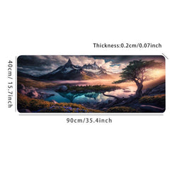 Large Snow Mountain Desk Mat Gaming Mouse Pad Non Slip