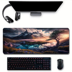 Large Snow Mountain Desk Mat Gaming Mouse Pad Non Slip