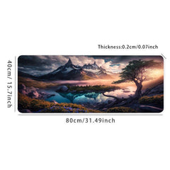Large Snow Mountain Desk Mat Gaming Mouse Pad Non Slip