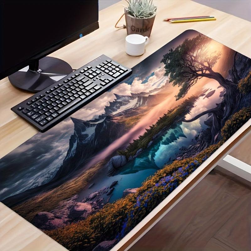 Large Snow Mountain Desk Mat Gaming Mouse Pad Non Slip