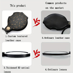 15x High Magnification Portable Leather Case Magnifying Glass