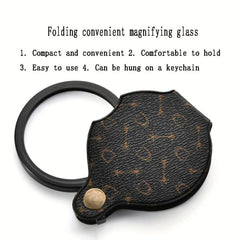 15x High Magnification Portable Leather Case Magnifying Glass