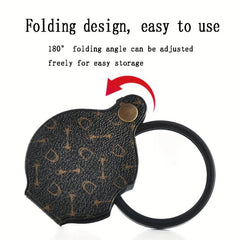 15x High Magnification Portable Leather Case Magnifying Glass