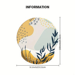 Tropical Plant Geometric Graphic Wrist Rubber Mouse Pad for Laptop