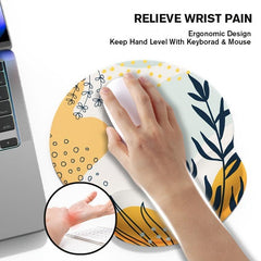Tropical Plant Geometric Graphic Wrist Rubber Mouse Pad for Laptop