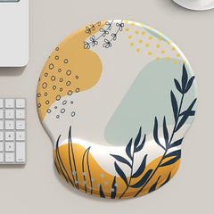 Tropical Plant Geometric Graphic Wrist Rubber Mouse Pad for Laptop