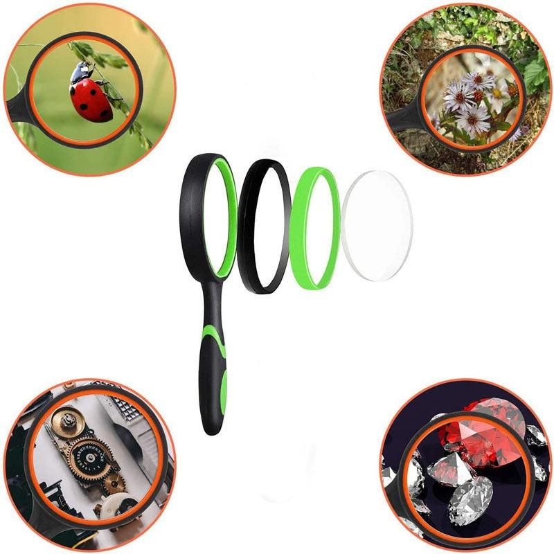 10X Handheld Magnifying Glass 75mm Shatterproof Reading Magnifier