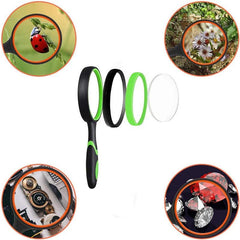 10X Handheld Magnifying Glass 75mm Shatterproof Reading Magnifier