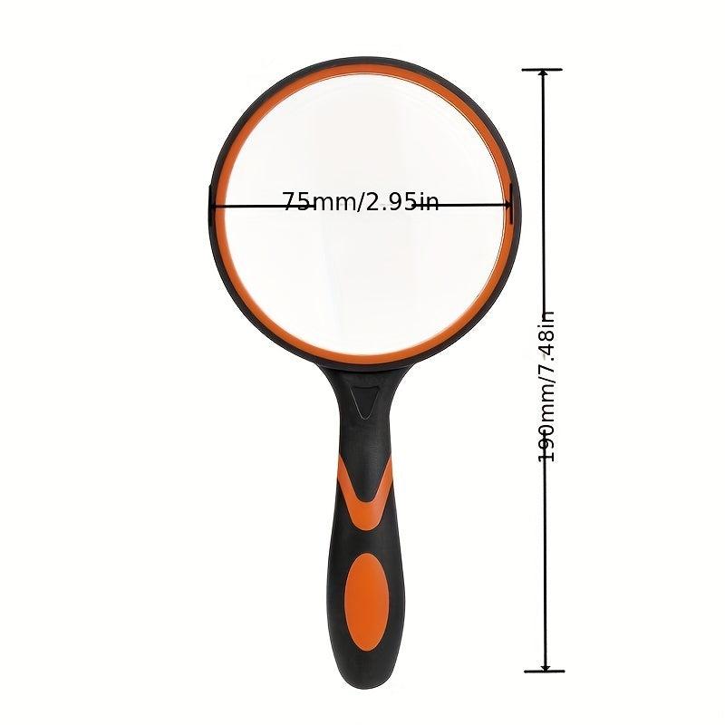 10X Handheld Magnifying Glass 75mm Shatterproof Reading Magnifier