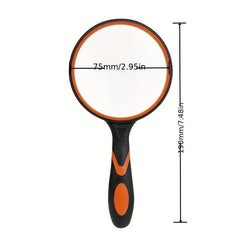 10X Handheld Magnifying Glass 75mm Shatterproof Reading Magnifier