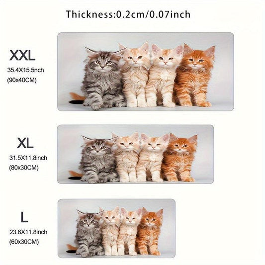 Kittens Mouse Pad Gaming Accessories Non Slip Lock Edge Keyboard Mat