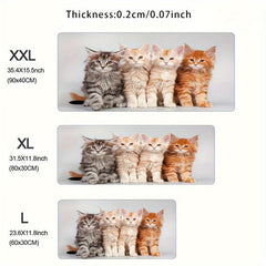 Kittens Mouse Pad Gaming Accessories Non Slip Lock Edge Keyboard Mat