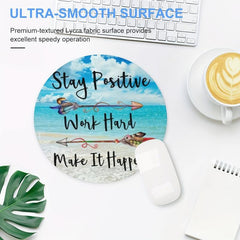 Gaming Mouse Pad for Women Round Non-slip Mouse Mat Quote 7.8x0.12in