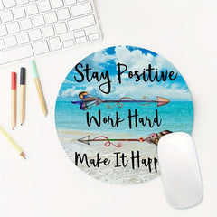 Gaming Mouse Pad for Women Round Non-slip Mouse Mat Quote 7.8x0.12in