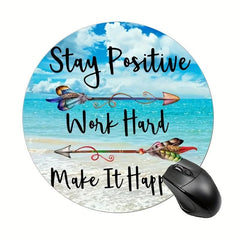 Gaming Mouse Pad for Women Round Non-slip Mouse Mat Quote 7.8x0.12in