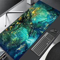 Fluorescent Tree Large Gaming Mousepad Anti Slip Office Mouse Pad
