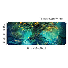 Fluorescent Tree Large Gaming Mousepad Anti Slip Office Mouse Pad