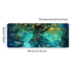 Fluorescent Tree Large Gaming Mousepad Anti Slip Office Mouse Pad