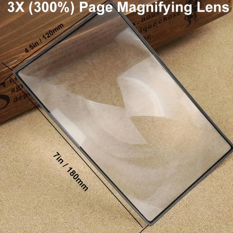 A4 Full Page Magnifier 3X 300 Page Reading Aid For Elderly
