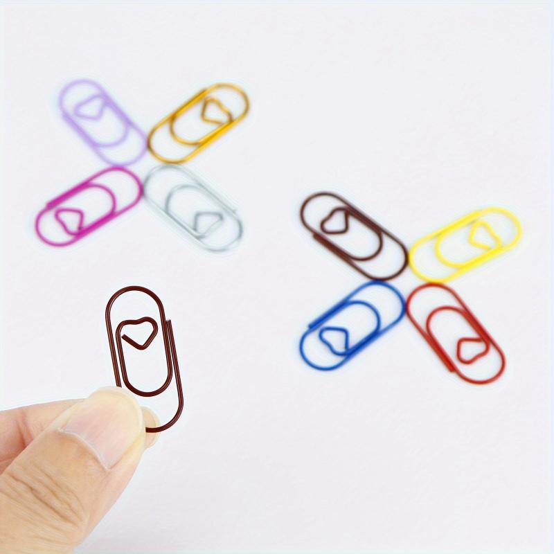 50pcs Heart Paper Clips Office Metal Clips School Supplies