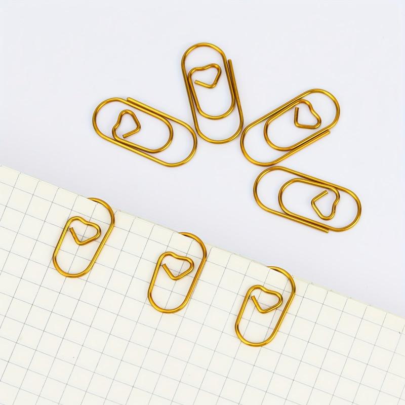 50pcs Heart Paper Clips Office Metal Clips School Supplies