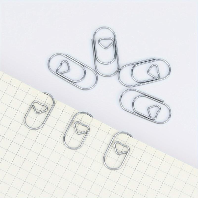 50pcs Heart Paper Clips Office Metal Clips School Supplies