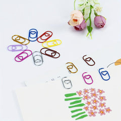50pcs Heart Paper Clips Office Metal Clips School Supplies