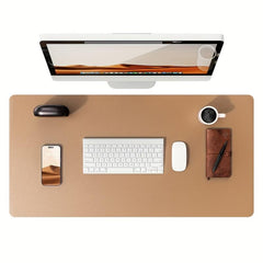 Large Leather Desk Pad Protector, Office Desk Mat, Non Slip PU Leather