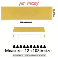 YFLZQ 6 Pack Satin Table Runner 30x274 Cm Silk Smooth Fabric